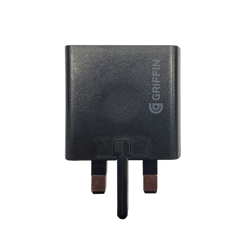 GRIFFIN Powerblock Cargador Dual USB-C 15W y USB-A 12W Reino Unido Negro