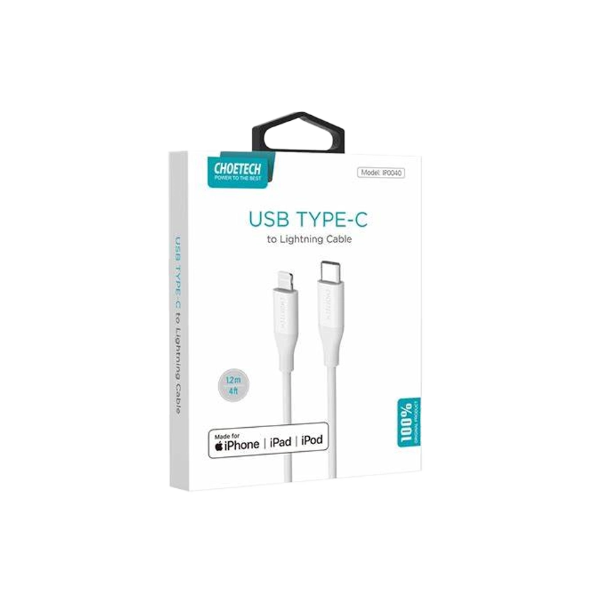 Choetech USB MFI Type-C to Lightning 1.2m Cable White