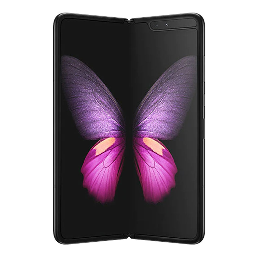 Samsung Galaxy Z Fold 5G Cosmos Black Front view half fold