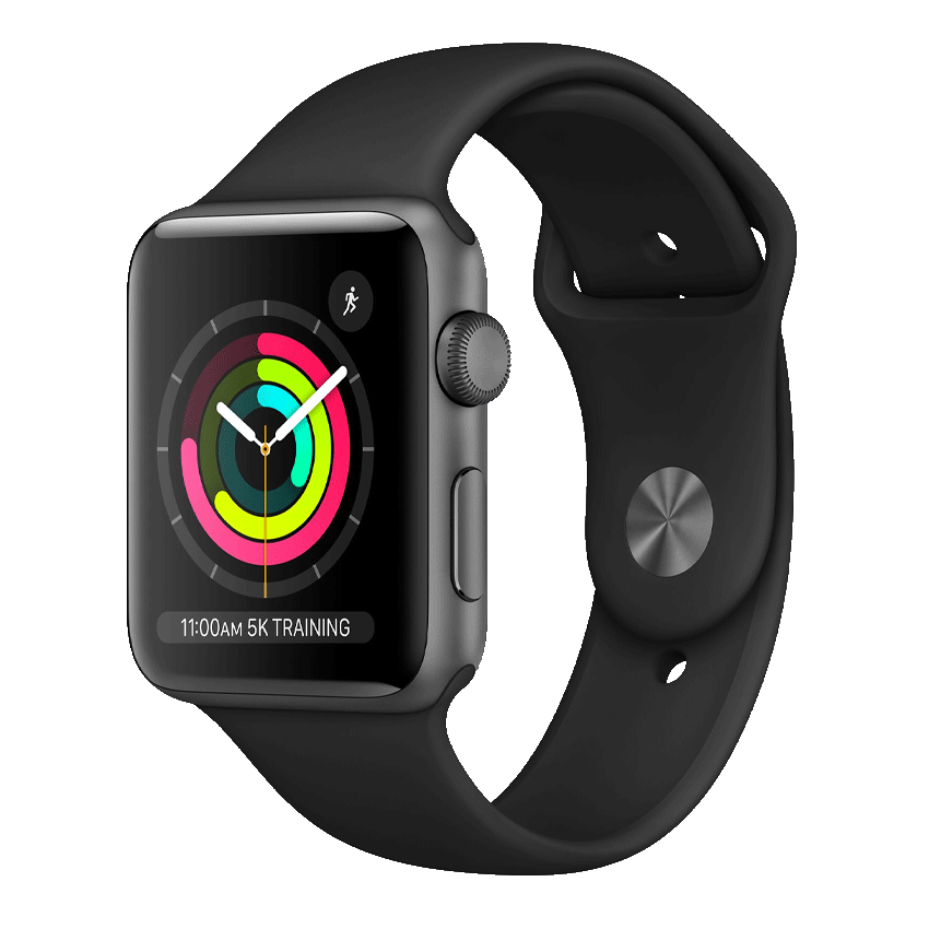 Apple Watch Series 3 GPS 38mm space grey side view - Fonez